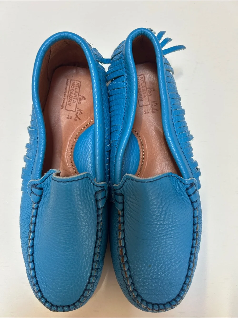 Blue Kids Moccasin Slip-Ons made in Portugal